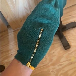 Michael Kors Dresses - Michael Kors Emerald Sweater Dress w gold zippers Michael Kors Dresses - Michael Kors Emerald Sweater Dress w gold zippers